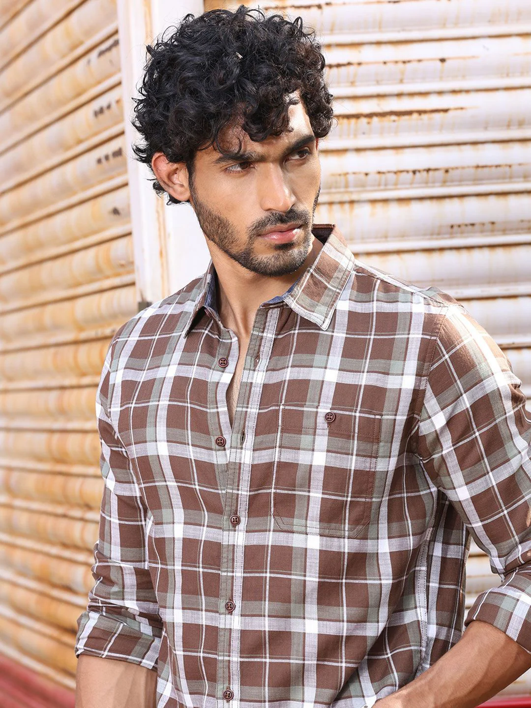 Thomas Scott Slim Fit Tartan Checked Spread Collar Long Sleeves Cotton Casual Shirt - Image 2