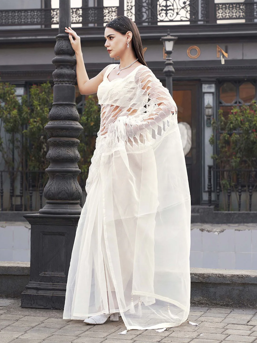 Tikhi Imli Embellished Sequinned Saree - Image 2