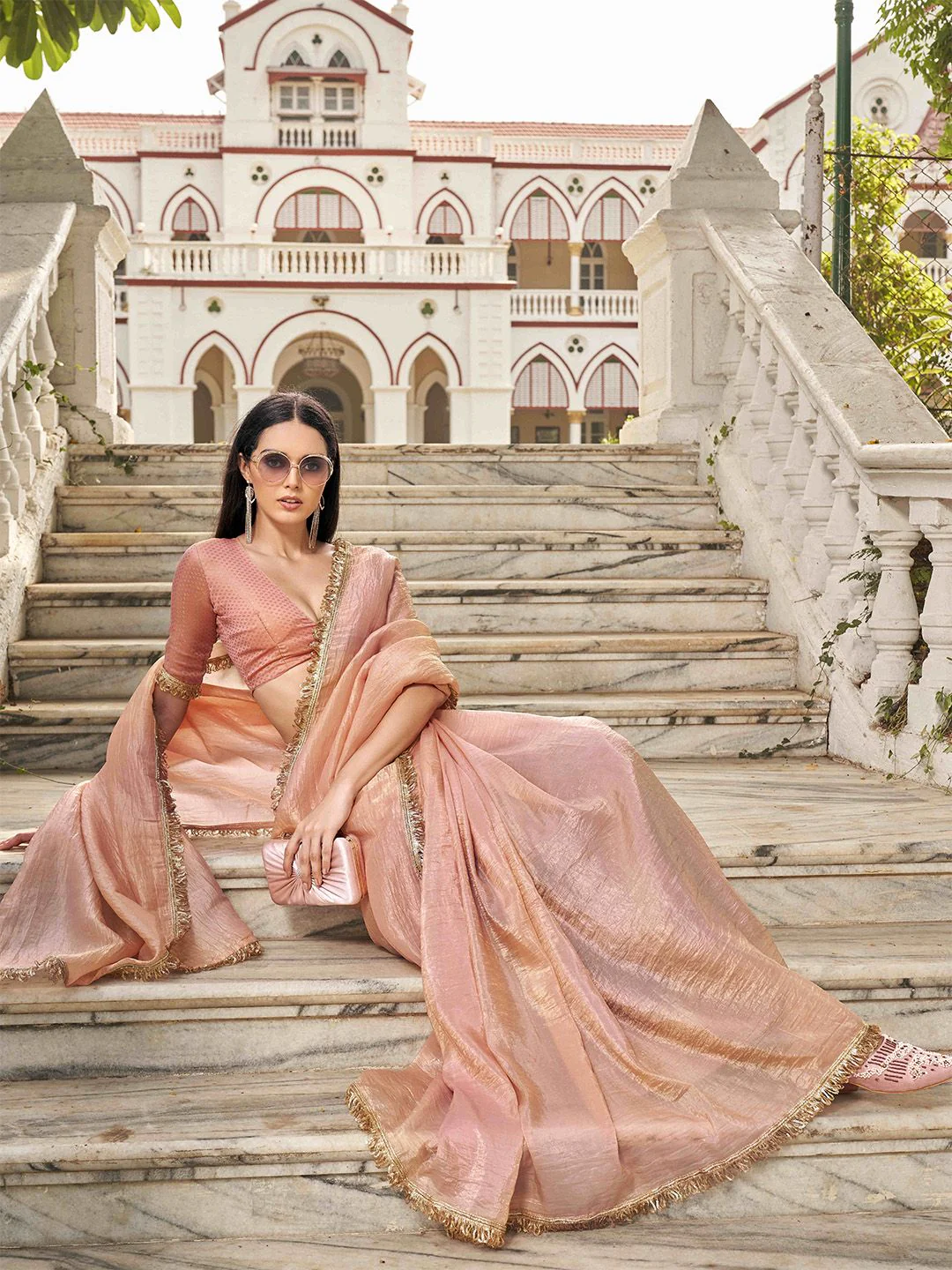 Tikhi Imli Sequinned Organza Saree - Image 4