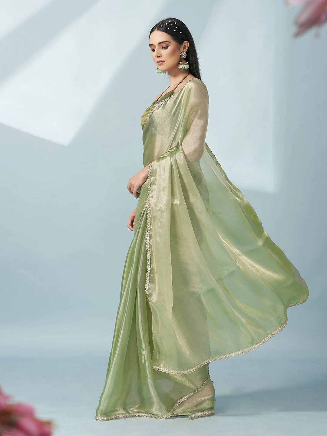 Tikhi Imli Sequinned Satin Saree - Image 2
