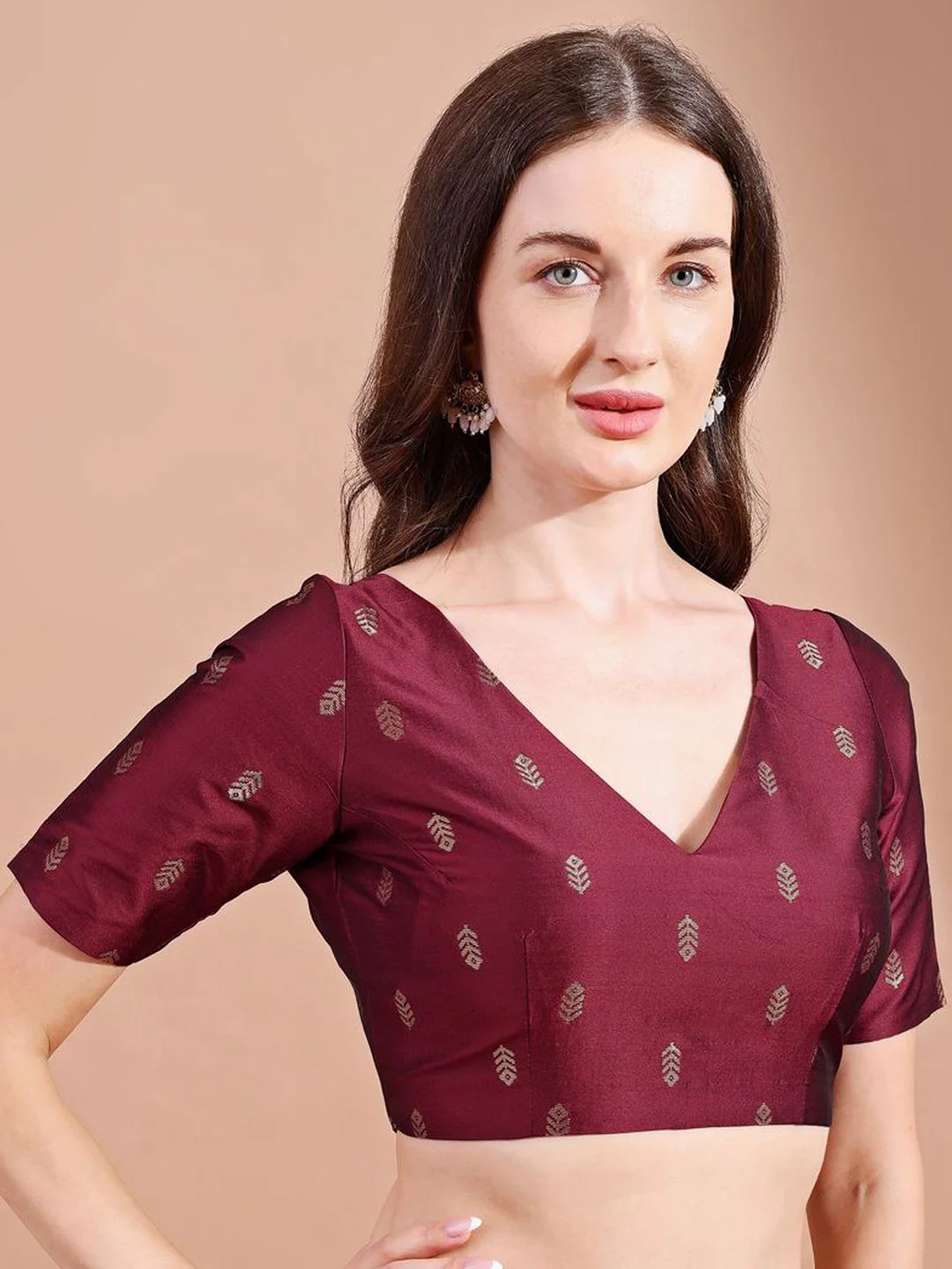 Tikhi Imli Woven Design Saree Blouse - Image 2