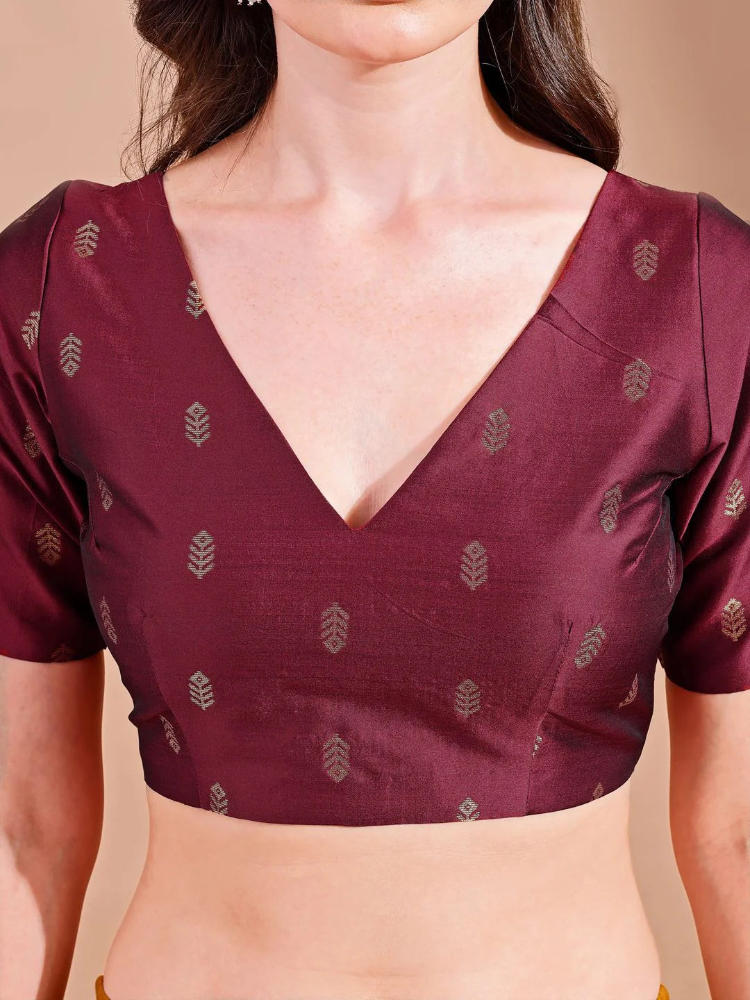 Tikhi Imli Woven Design Saree Blouse - Image 4