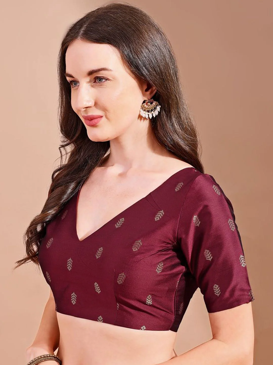 Tikhi Imli Woven Design Saree Blouse - Image 5