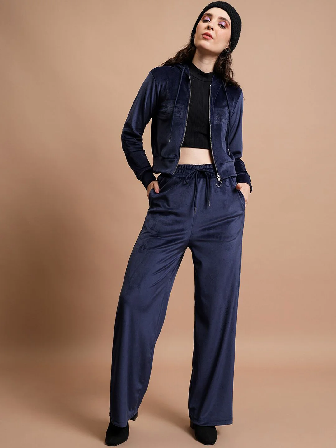 Tokyo Talkies Crop Hooded Sweatshirt & Wide Leg Trousers - Image 6