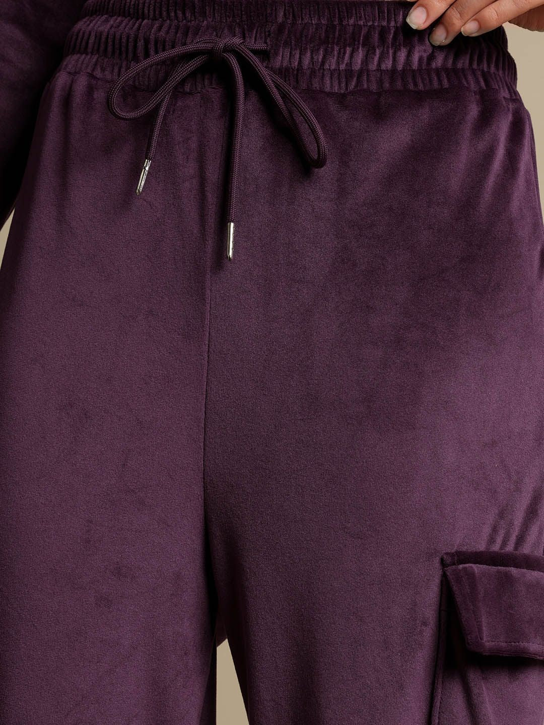 Tokyo Talkies Crop Hooded Sweatshirt with Wide Leg Cargo Pants - Image 3