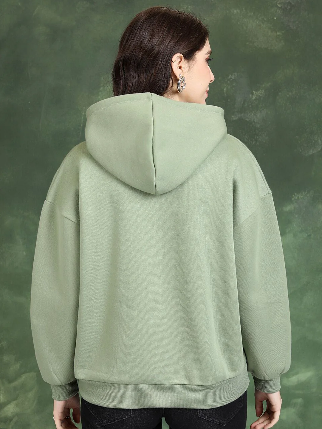 Tokyo Talkies Green Typography Printed Hooded Sweatshirt - Image 4
