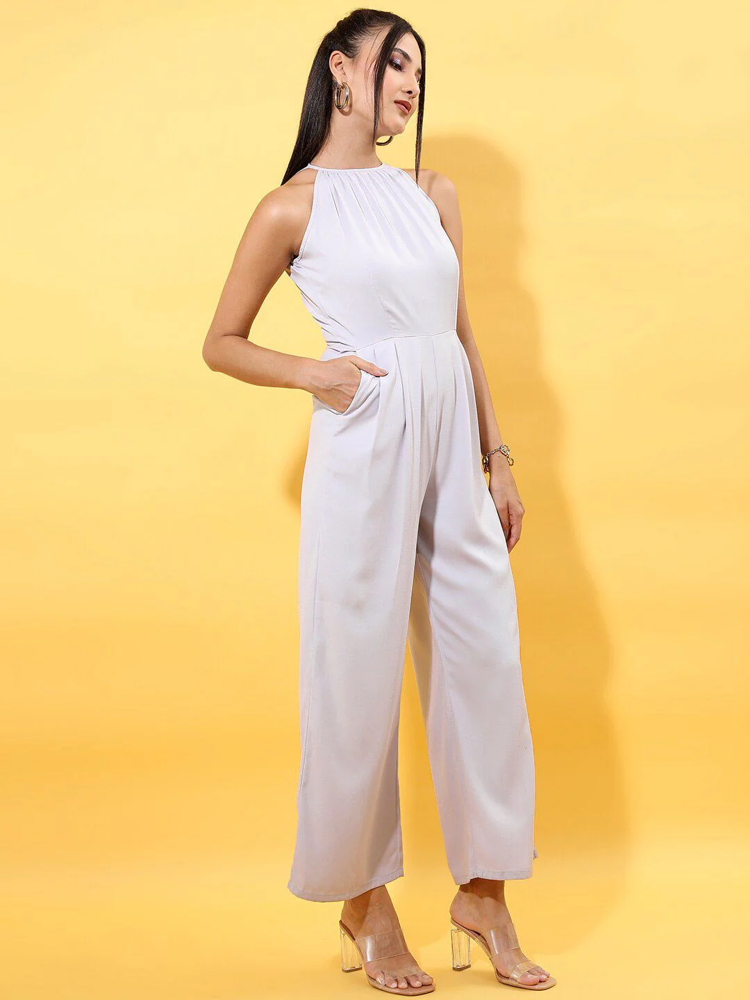 Tokyo Talkies Halter Neck Basic Jumpsuit - Image 3