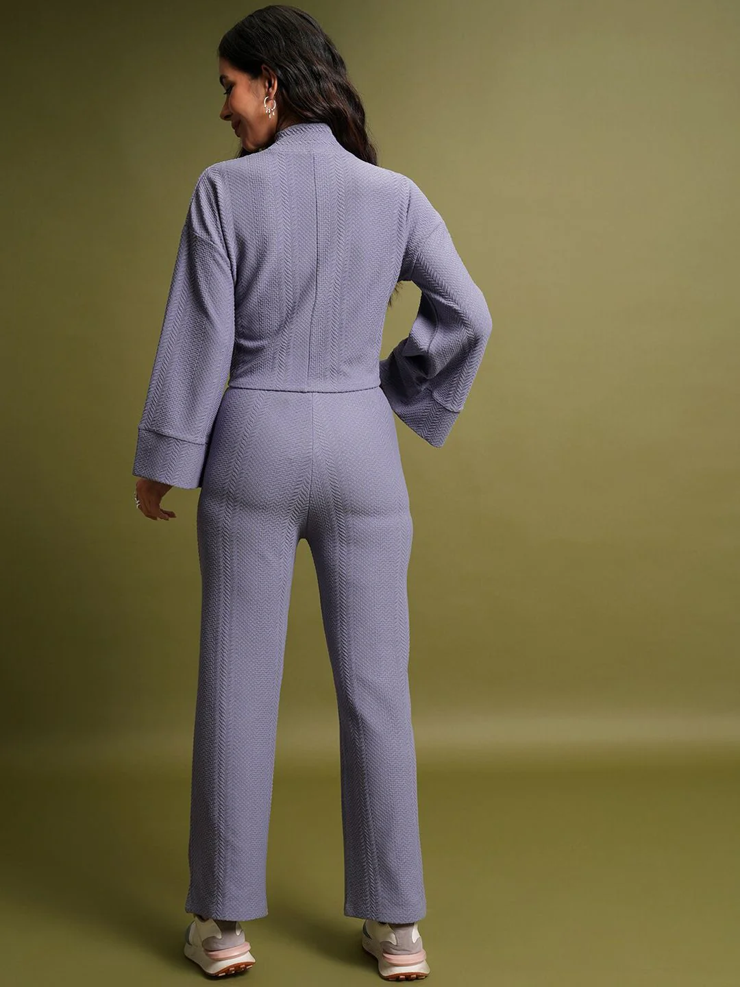 Tokyo Talkies High Neck Crop Top With Bootcut Trousers - Image 4