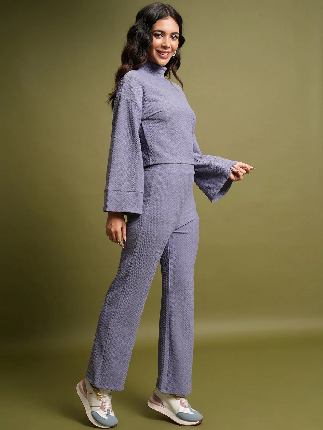 Tokyo Talkies High Neck Crop Top With Bootcut Trousers - Image 5
