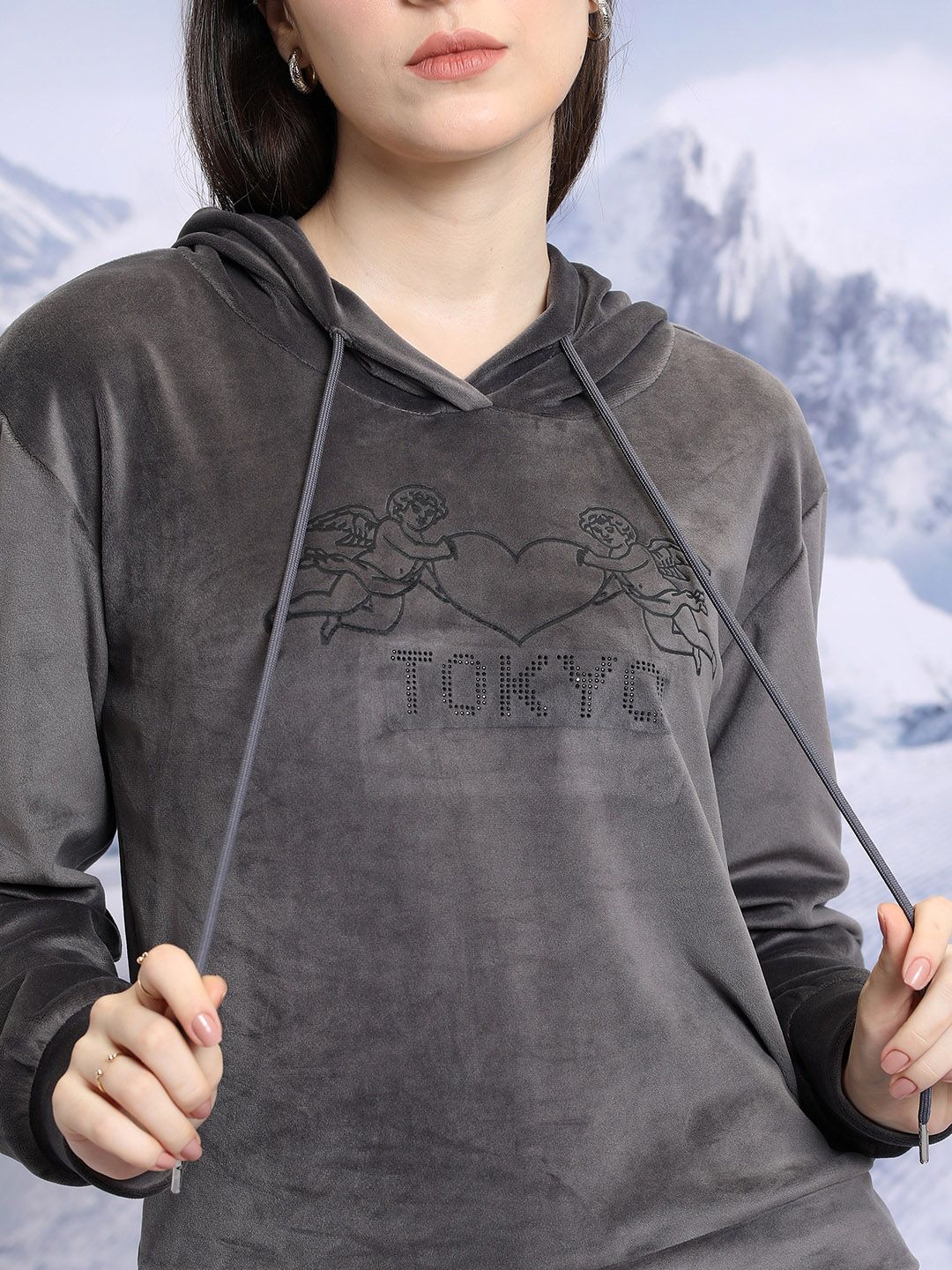 Tokyo Talkies Hooded Regular Sweatshirt With Joggers - Image 2