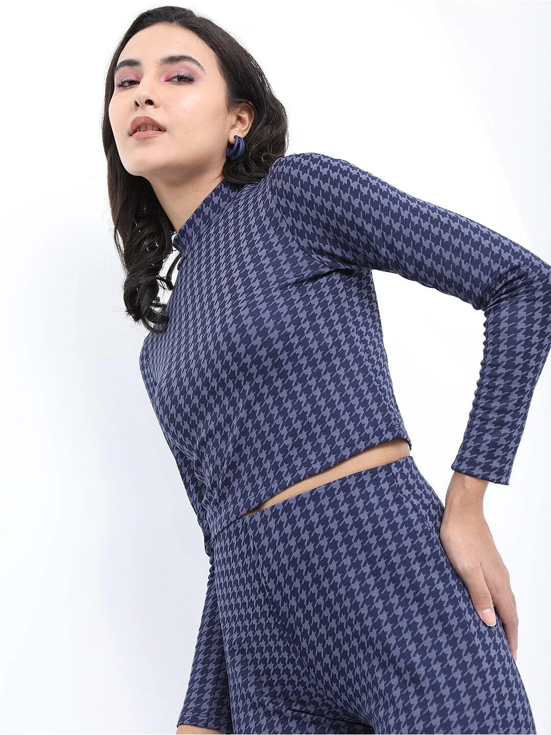 Tokyo Talkies Jacquard Cotton Crop Top - Image 5