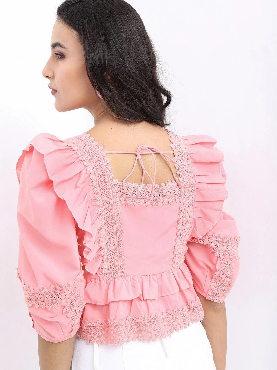 Tokyo Talkies Lace Blouson Top - Image 4
