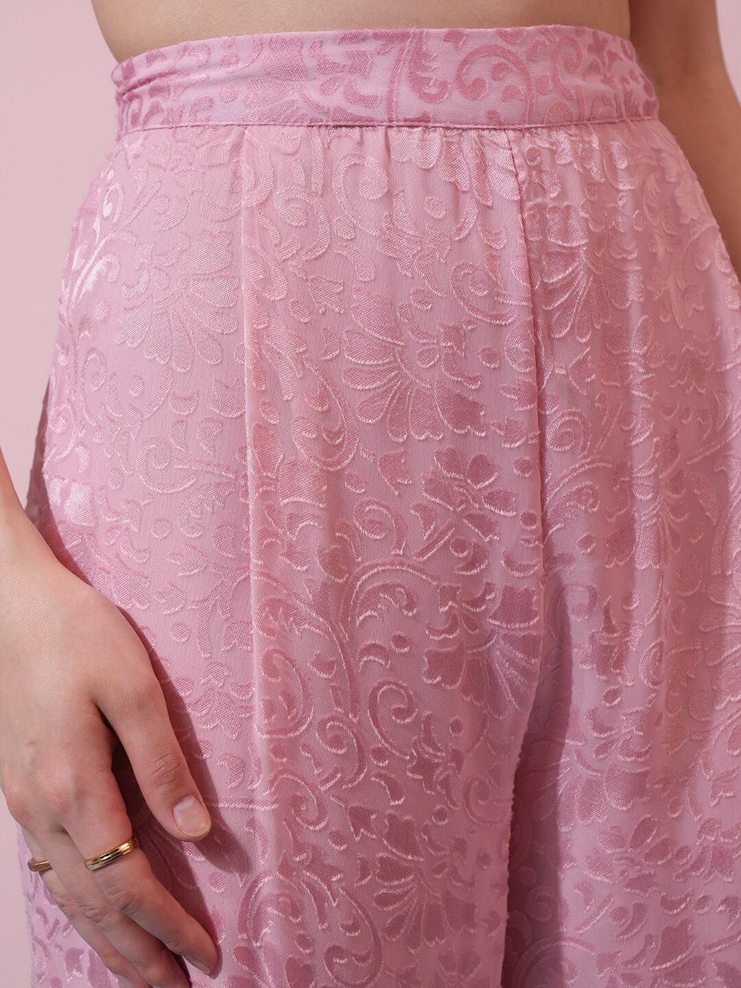Tokyo Talkies Pink Crop Top & Mid-Rise Trouser - Image 3