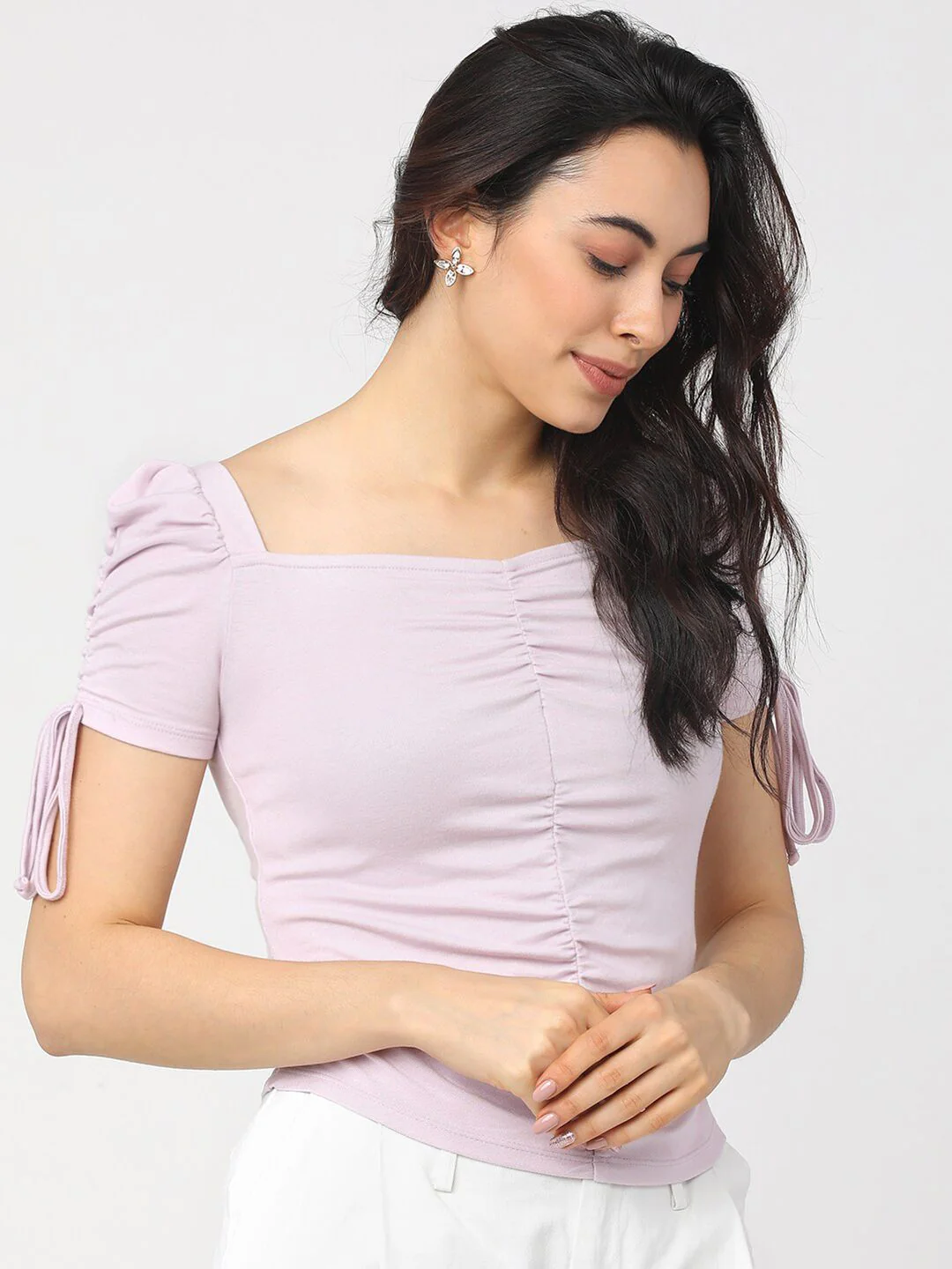 Tokyo Talkies Purple Solid Regular Top - Image 3