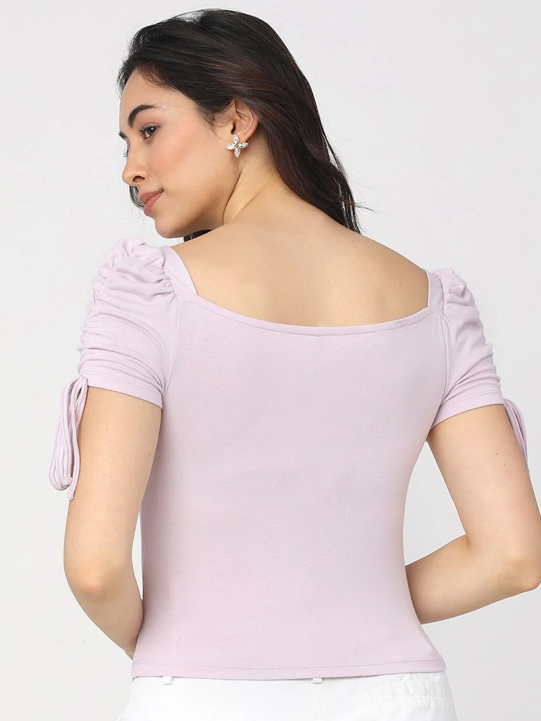 Tokyo Talkies Purple Solid Regular Top - Image 4