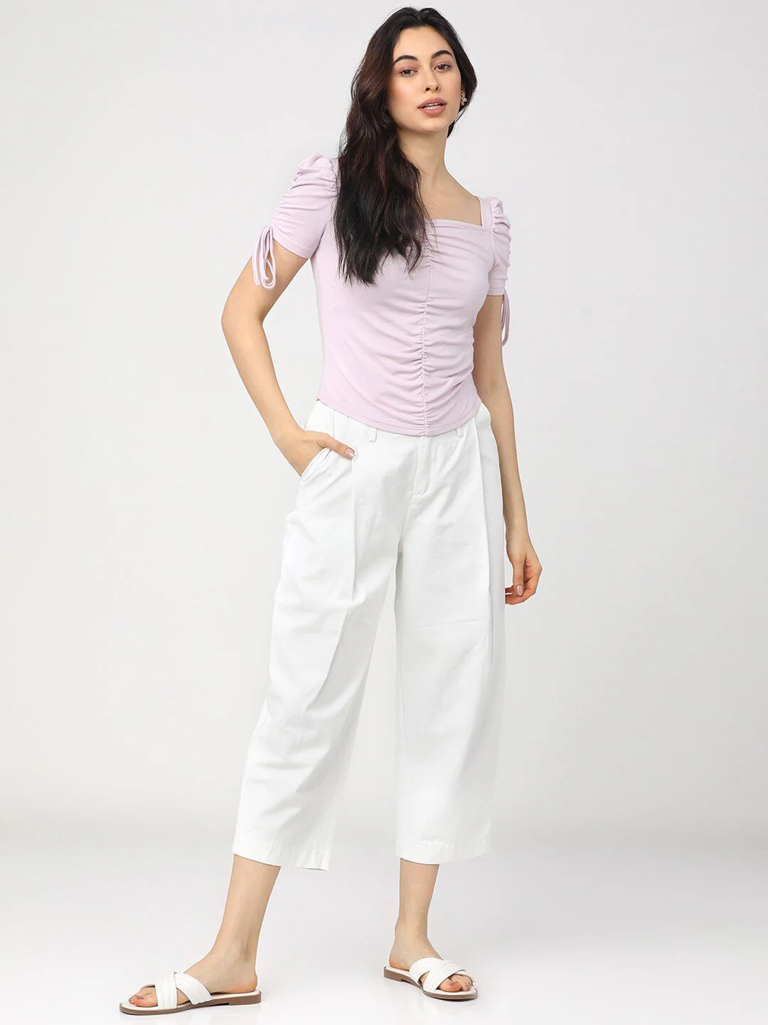 Tokyo Talkies Purple Solid Regular Top - Image 6