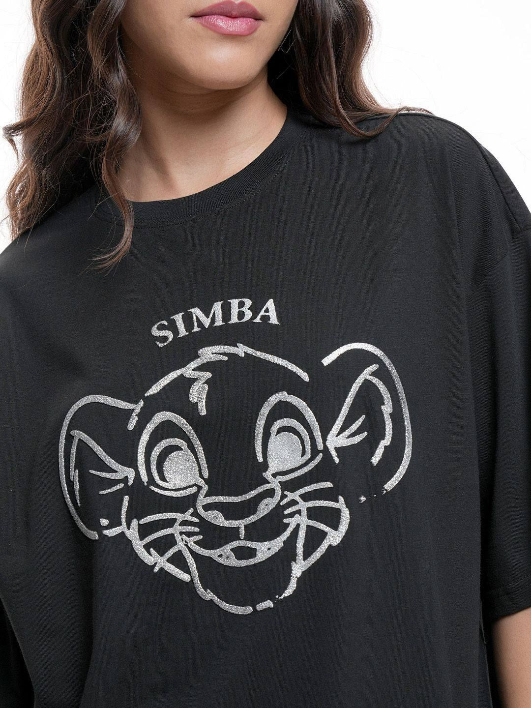 Tokyo Talkies Disney Simba Lion King Graphic printed Oversized Pure Cotton Tshirt - Image 2