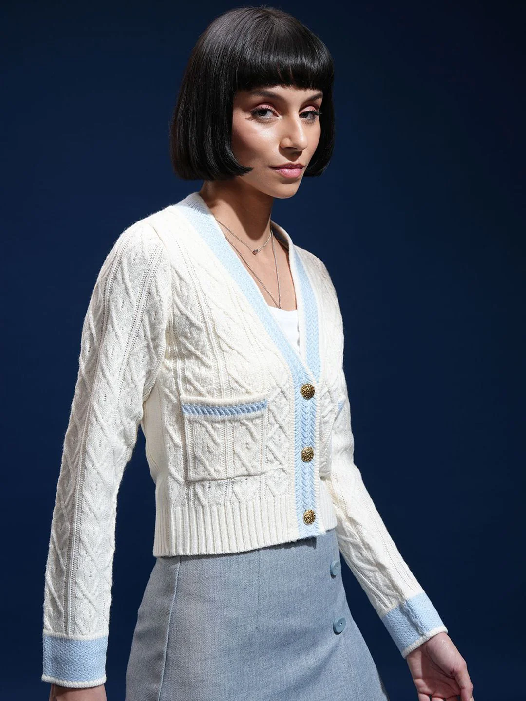 Tokyo Talkies Women Full Sleeve cardigan Sweater - Image 5