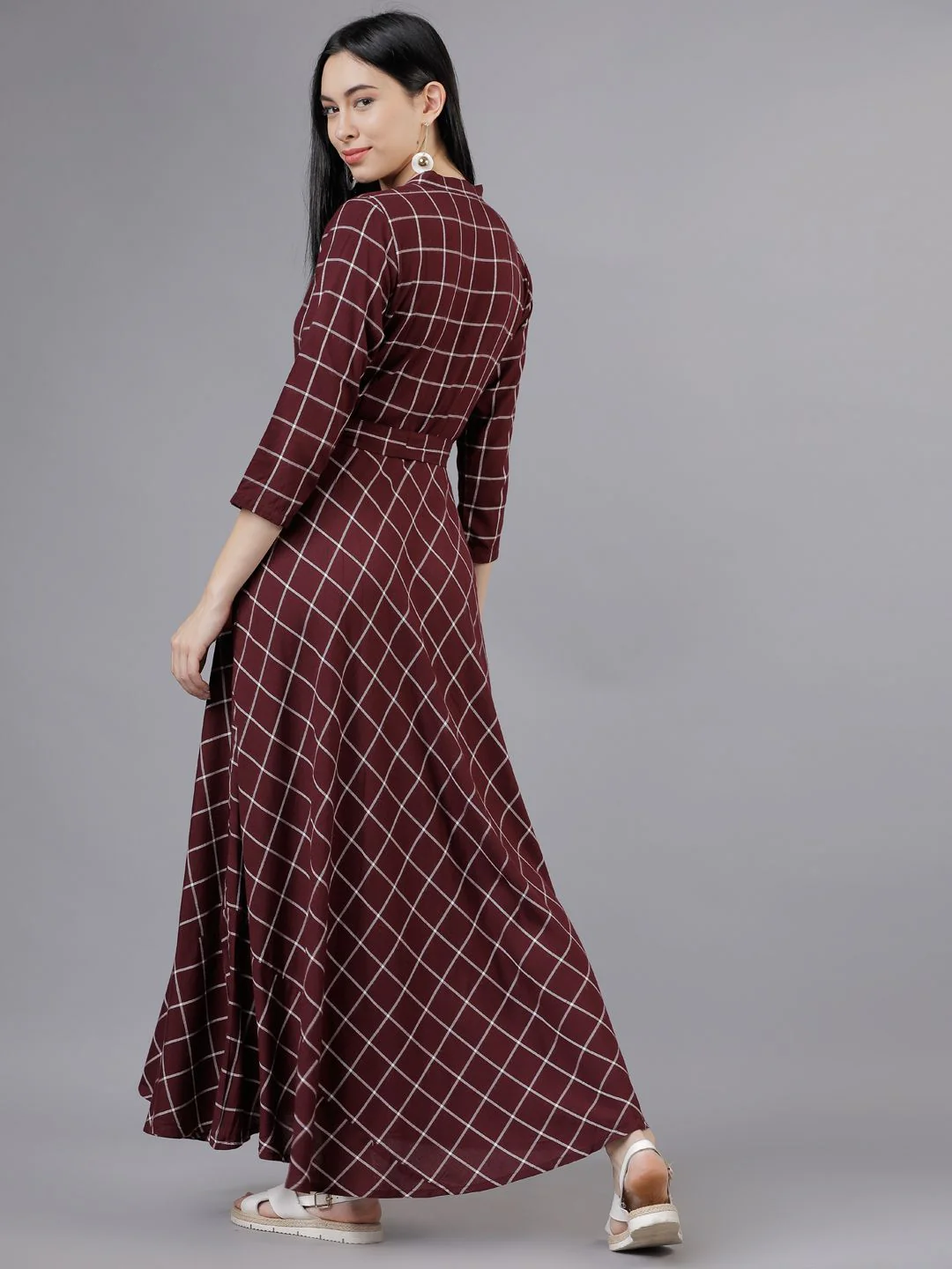 Tokyo Talkies Women Maroon Maxi Dress - Image 5