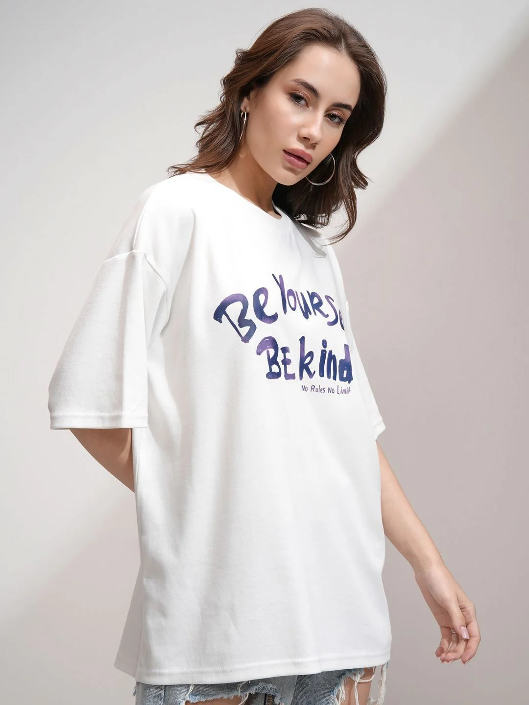 Tokyo Talkies Women Printed Drop Shoulder Oversized T-shirt - Image 5