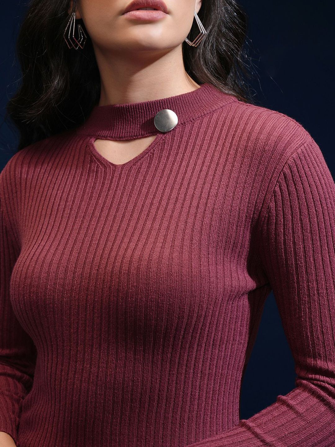 Tokyo Talkies Women Round Neck Pullover Sweater - Image 2