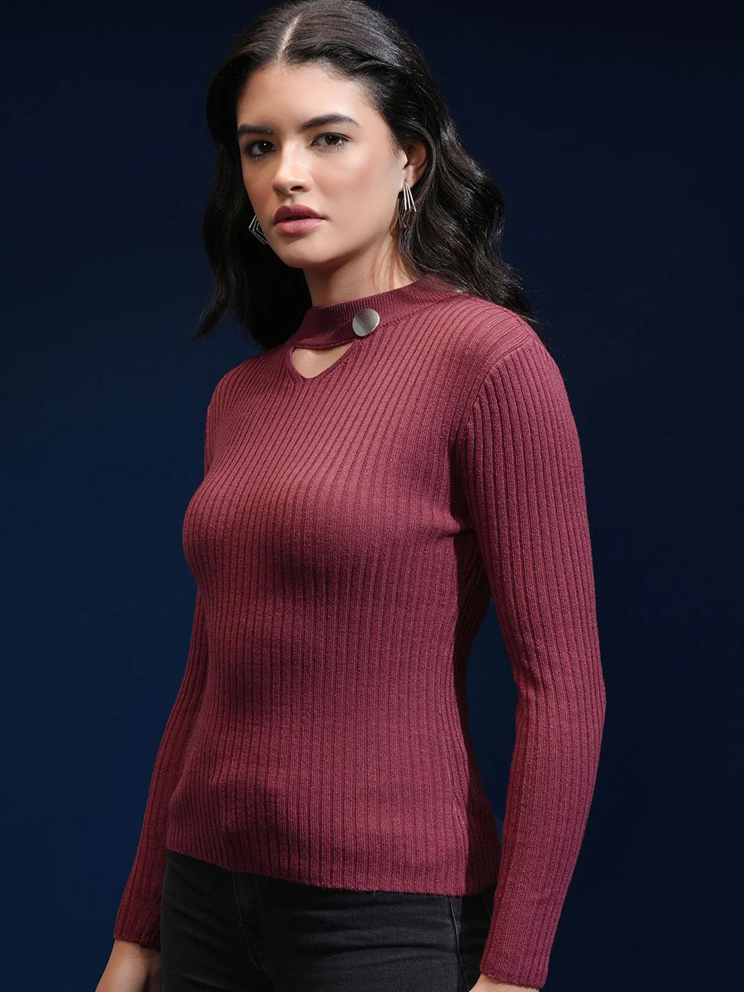 Tokyo Talkies Women Round Neck Pullover Sweater - Image 5
