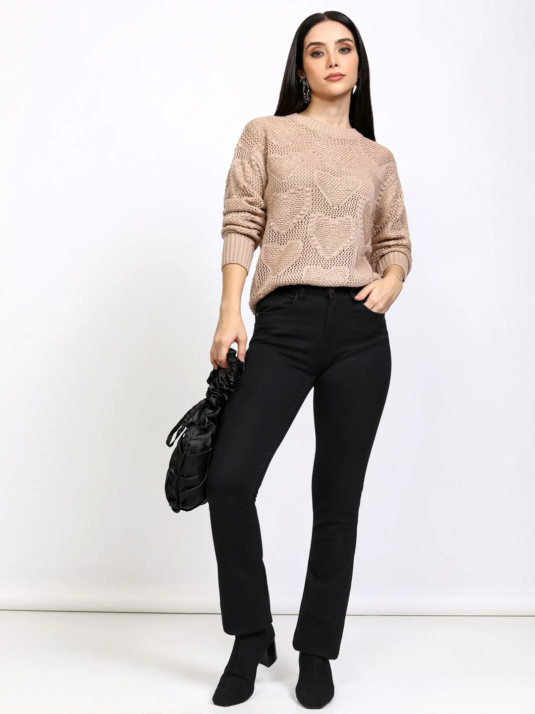 Tokyo Talkies Women Self Design Long Sleeves Pullover - Image 6