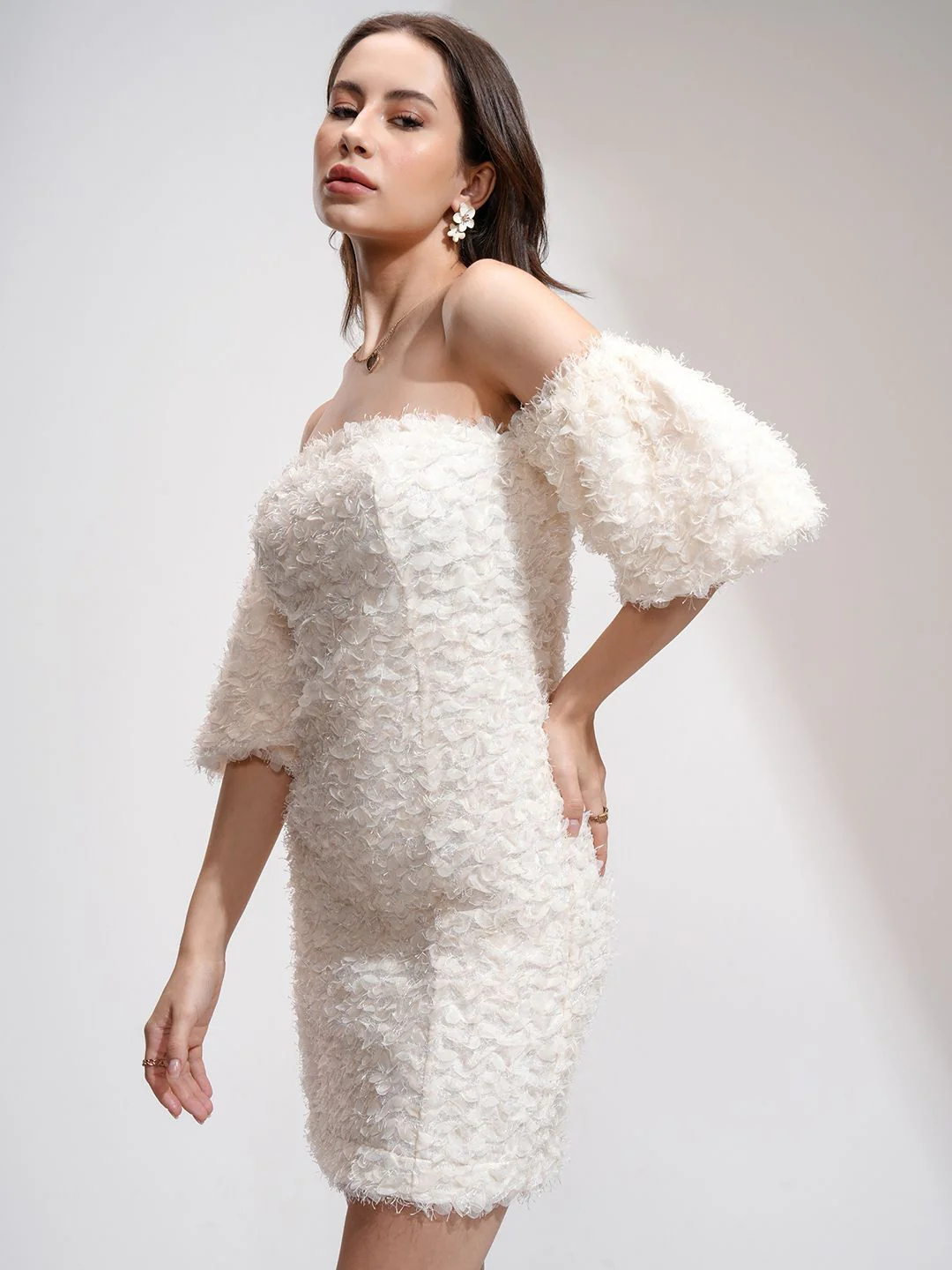Tokyo Talkies Women Shoulder Bodycon Mini Dress - Image 5