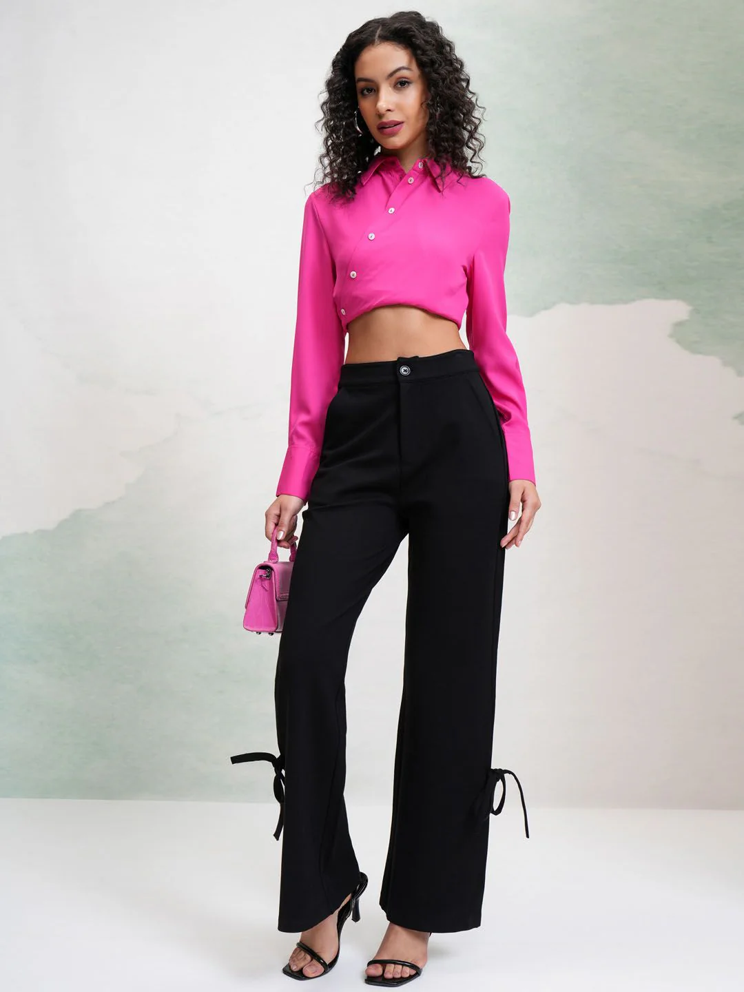 Tokyo Talkies Women Solid Hi-Waist Bootcut Pants Trousers - Image 4