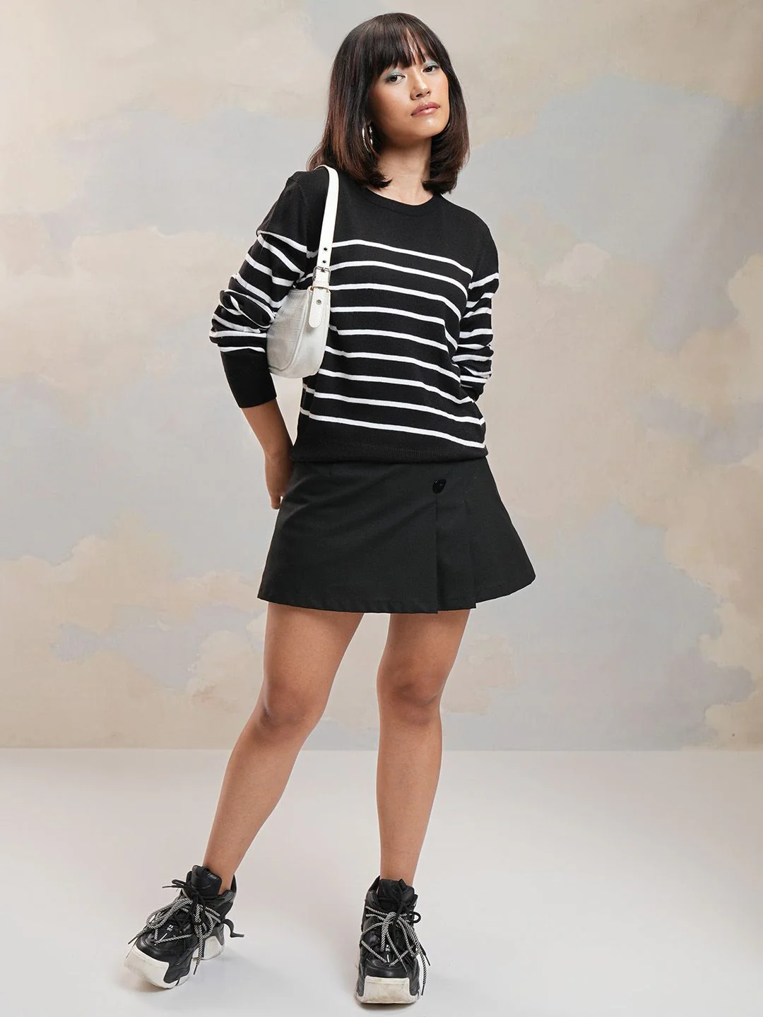 Tokyo Talkies Women Striped Pullover - Image 7