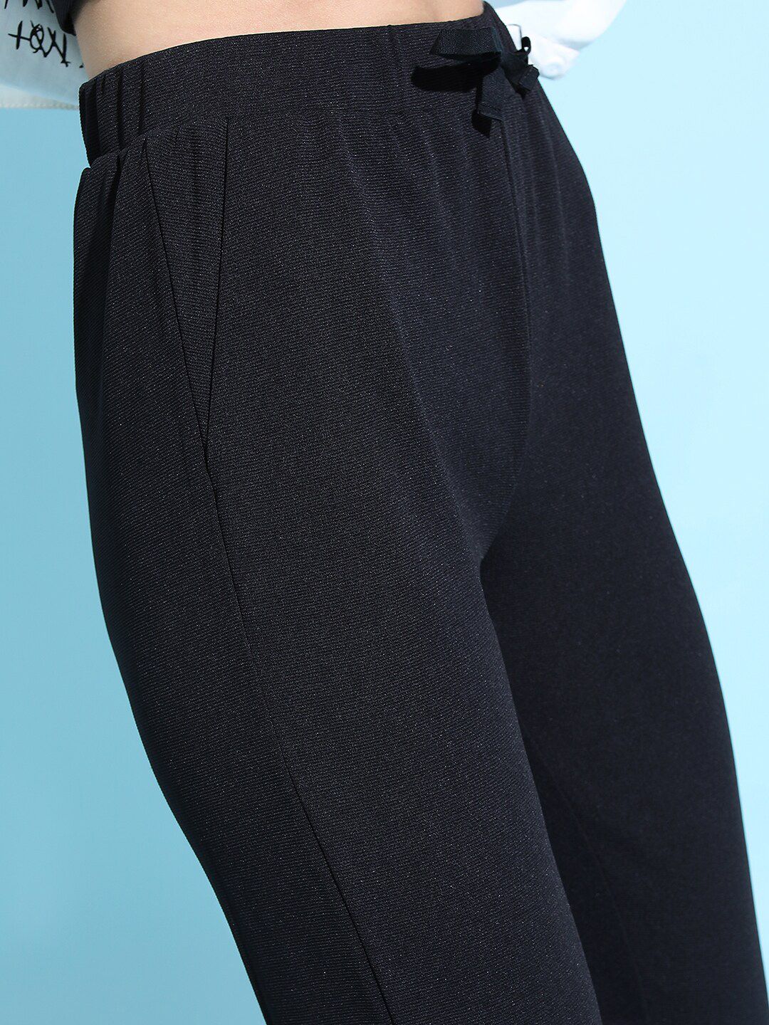 Tokyo Talkies Women Stylish Black Solid Top with Trousers - Image 3