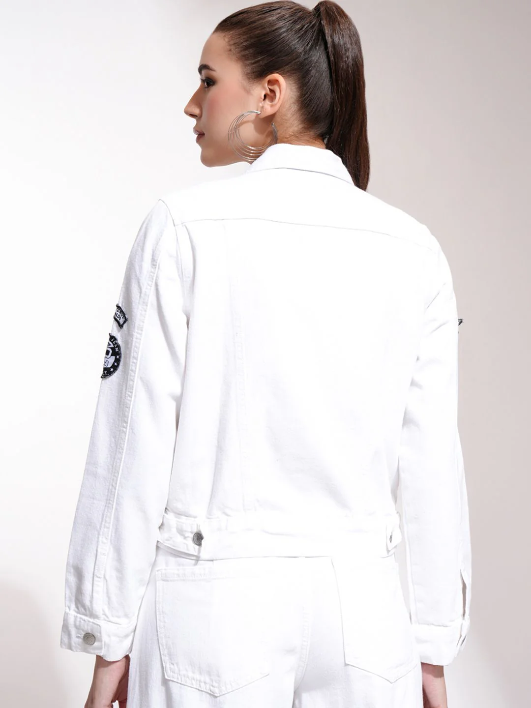 Tokyo Talkies Women White Solid Jacket - Image 4