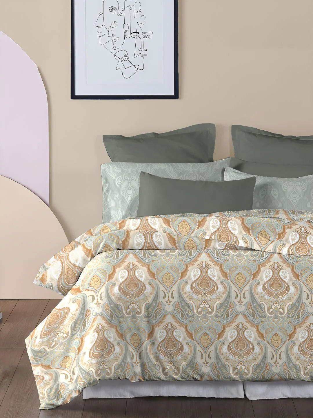 TRIDENT Diana Soft Comfort Flat 210TC King Pure Cotton Bedsheet Set - Image 3