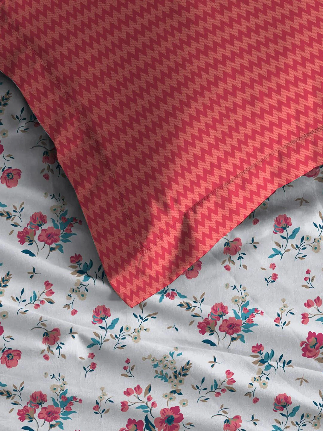 TRIDENT Sunset Magenta Urban Comfort Flat 144TC Single Cotton Bedsheet Set - Image 3