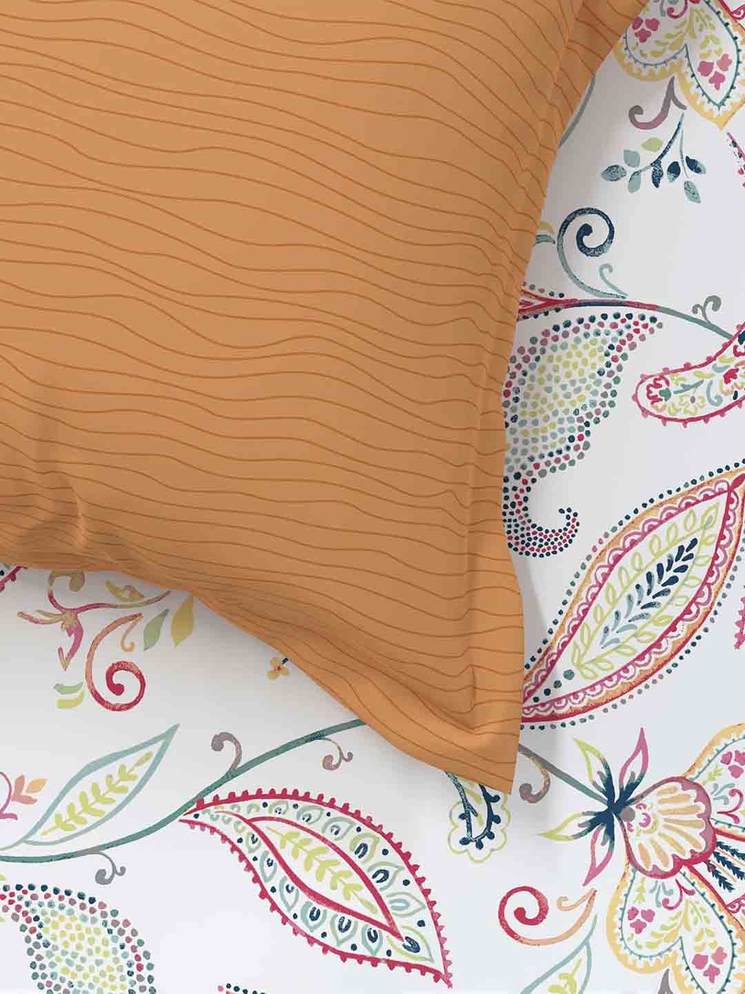 TRIDENT Vivid Caramel HE Flat 144TC Queen Cotton Bedsheet Set - Image 5