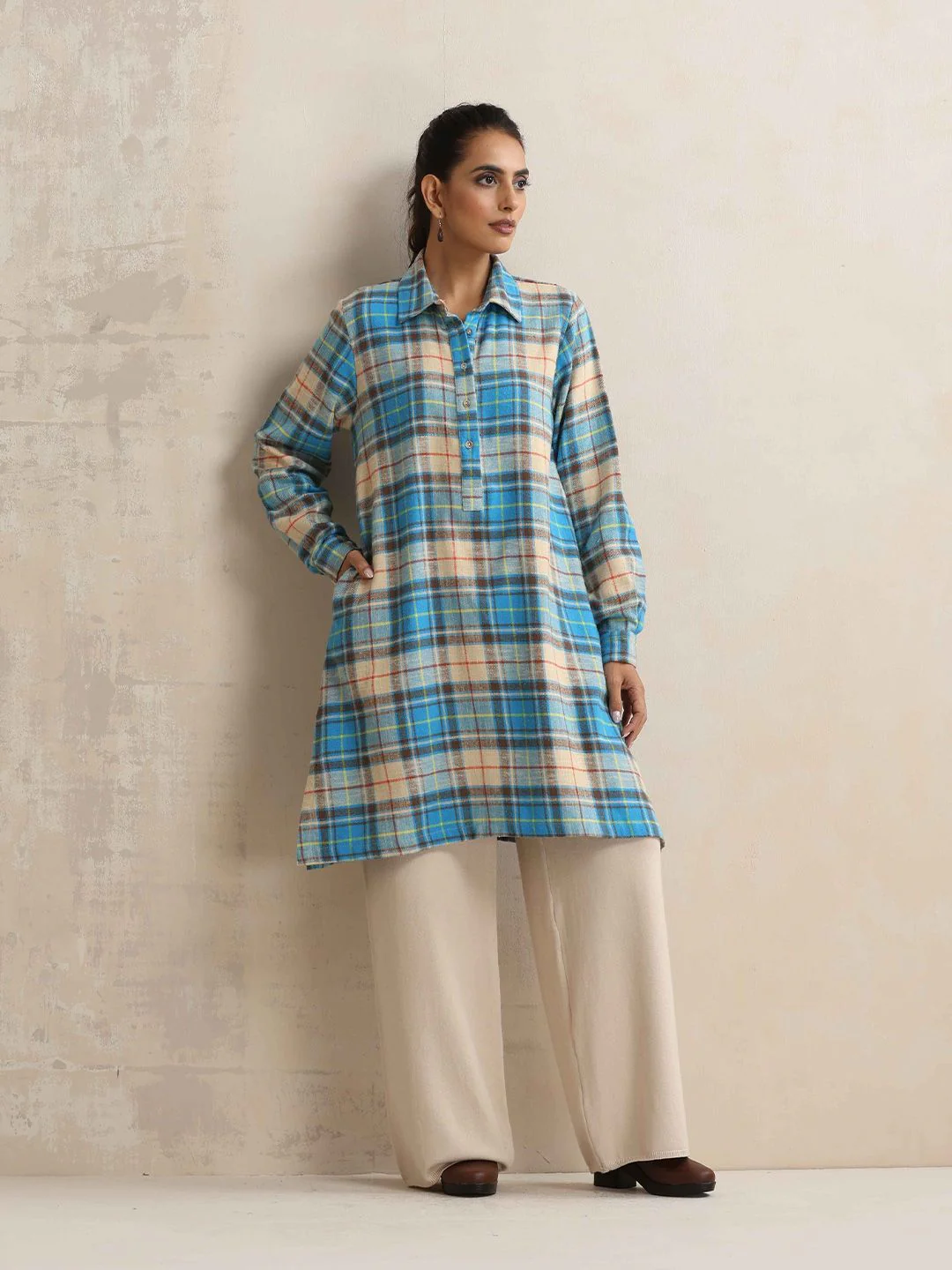 trueBrowns Checked Winter Top