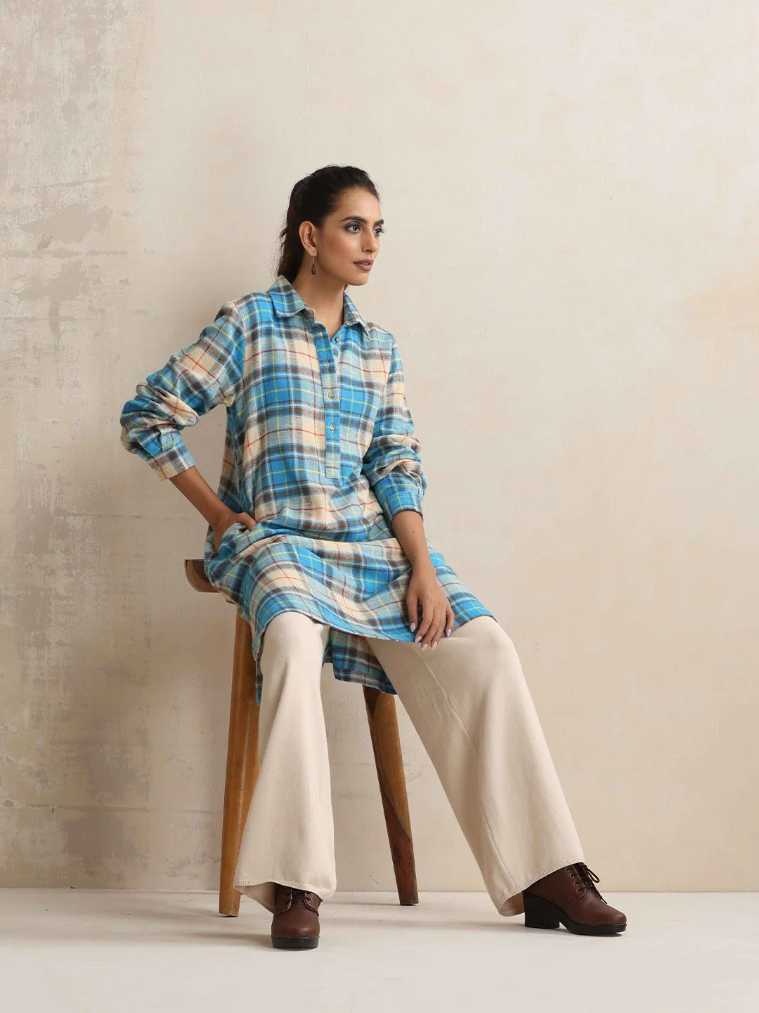 trueBrowns Checked Winter Top - Image 6