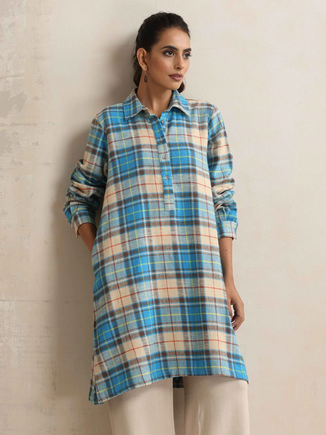 trueBrowns Checked Winter Top - Image 7