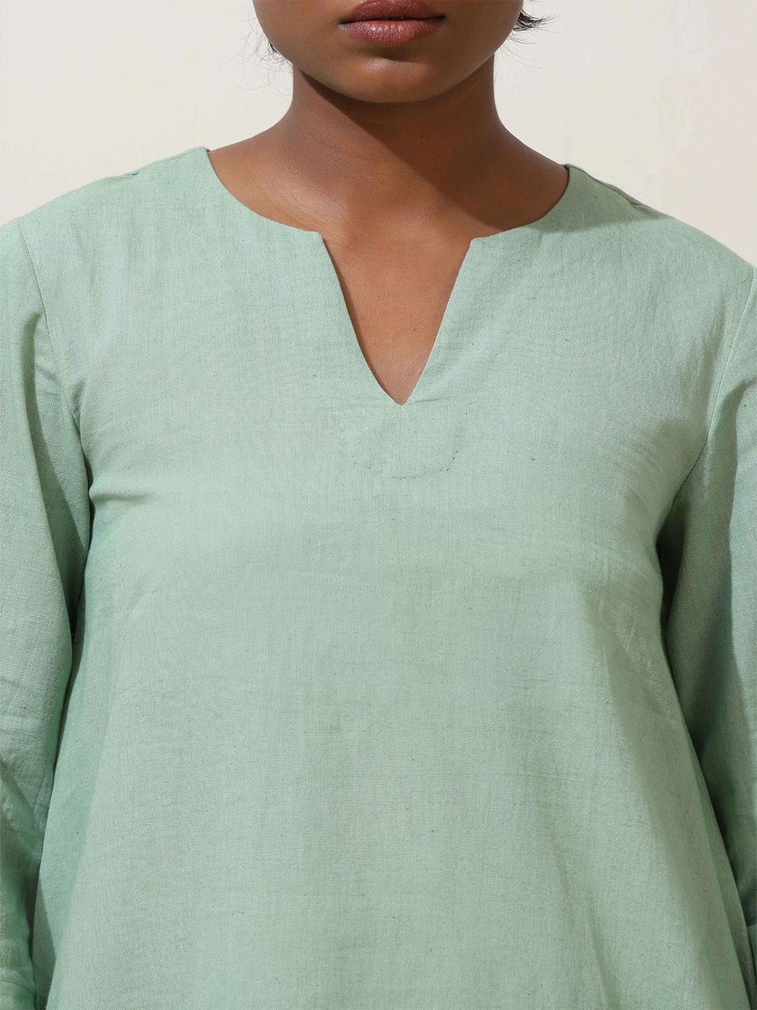 trueBrowns Mint Green Cotton Kurta Co-Ord Set - Image 2