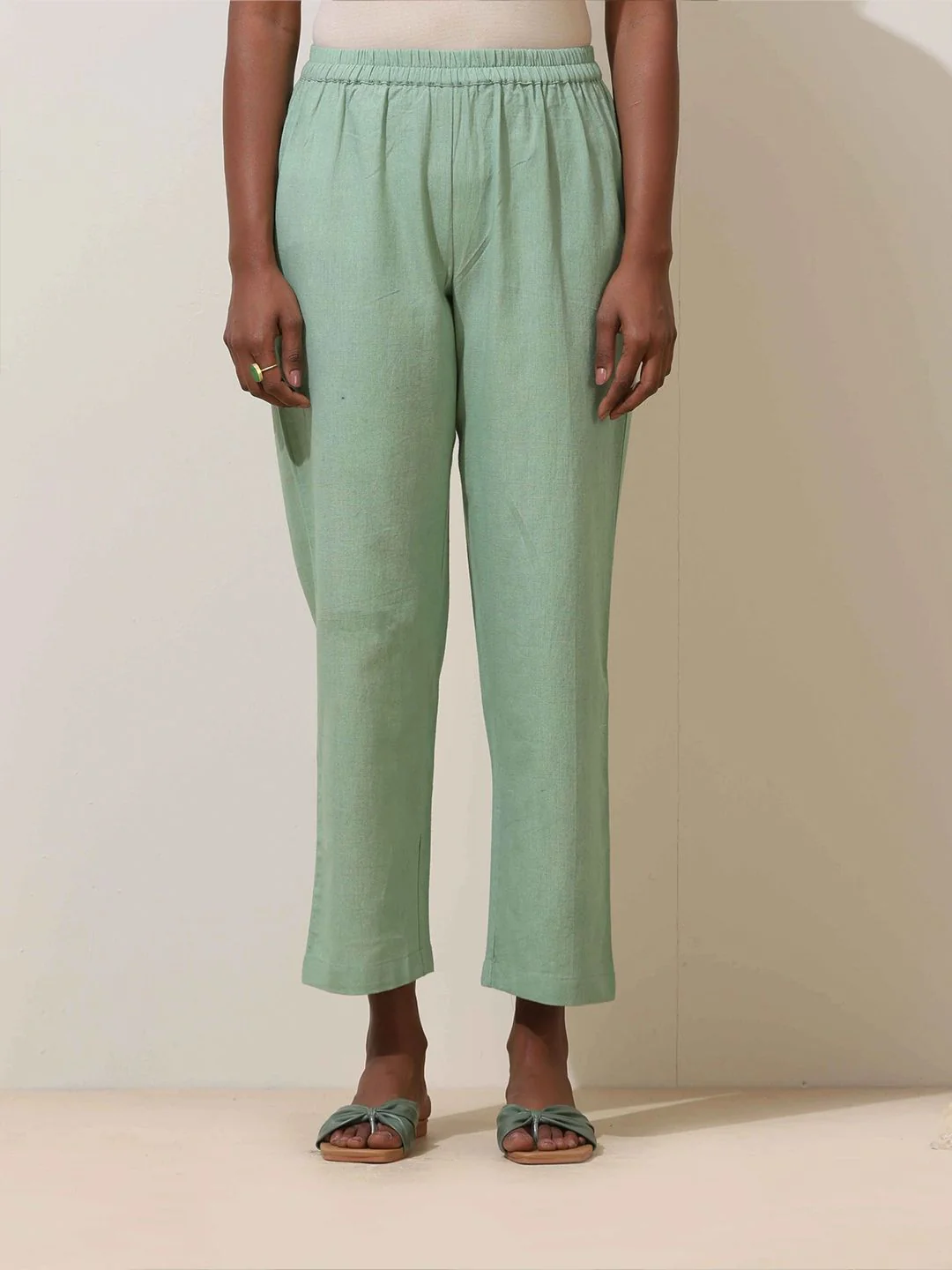 trueBrowns Mint Green Cotton Kurta Co-Ord Set - Image 7