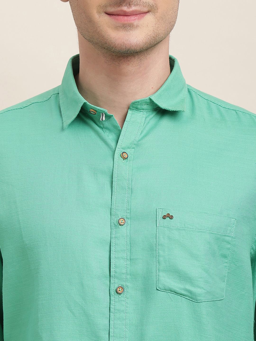Turtle Men Relaxed Slim Fit Opaque Casual Shirt - Image 2