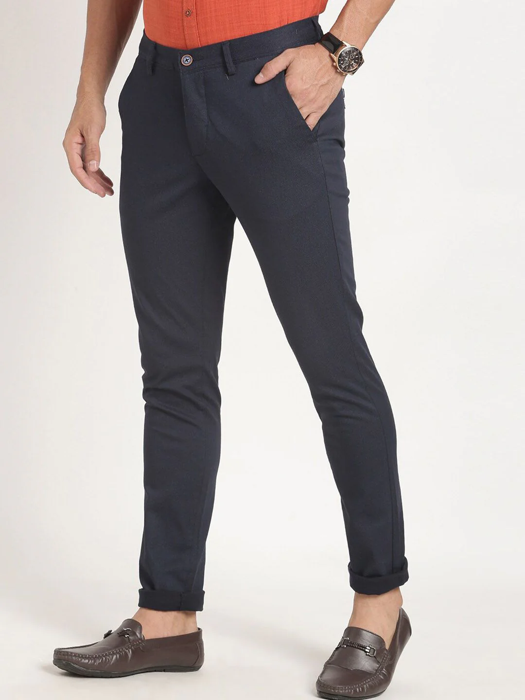 Turtle Men Relaxed Tapered Fit Easy Wash Chinos Trousers - Image 3
