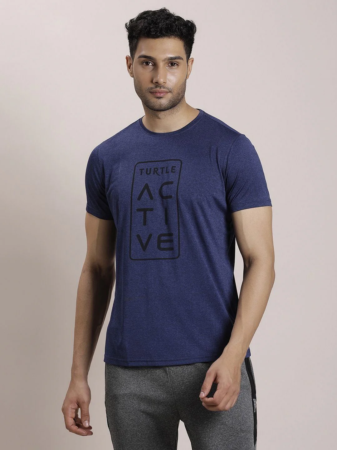 Turtle Men Typography Printed Round Neck Slim Fit T-shirt