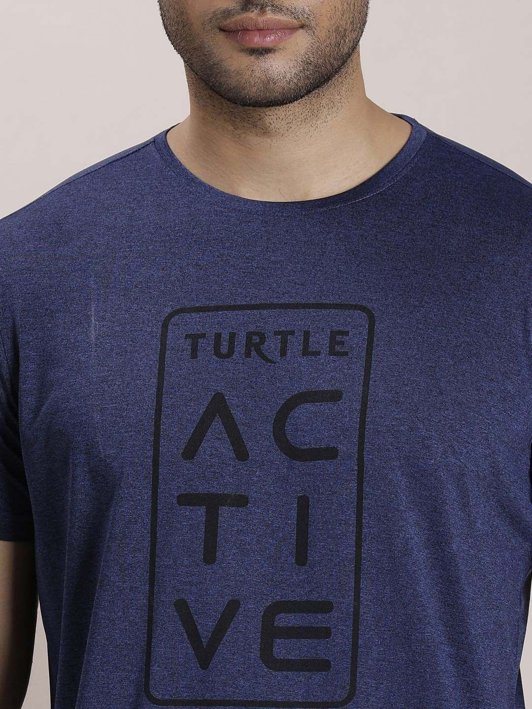 Turtle Men Typography Printed Round Neck Slim Fit T-shirt - Image 2