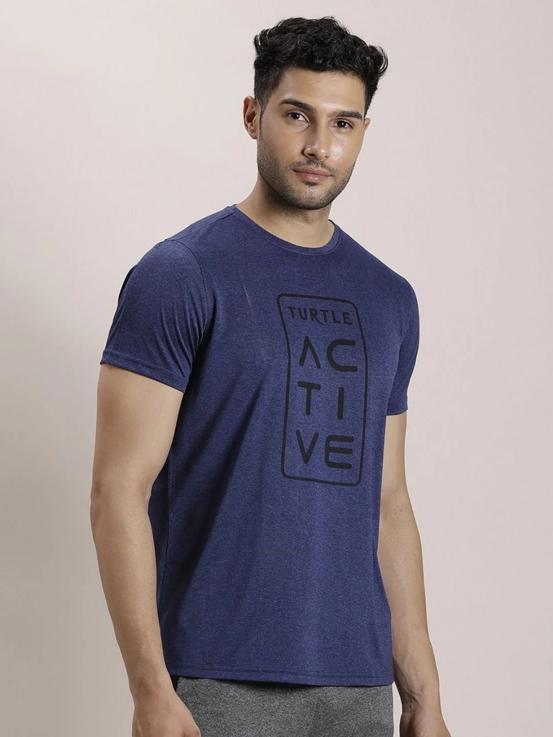 Turtle Men Typography Printed Round Neck Slim Fit T-shirt - Image 3