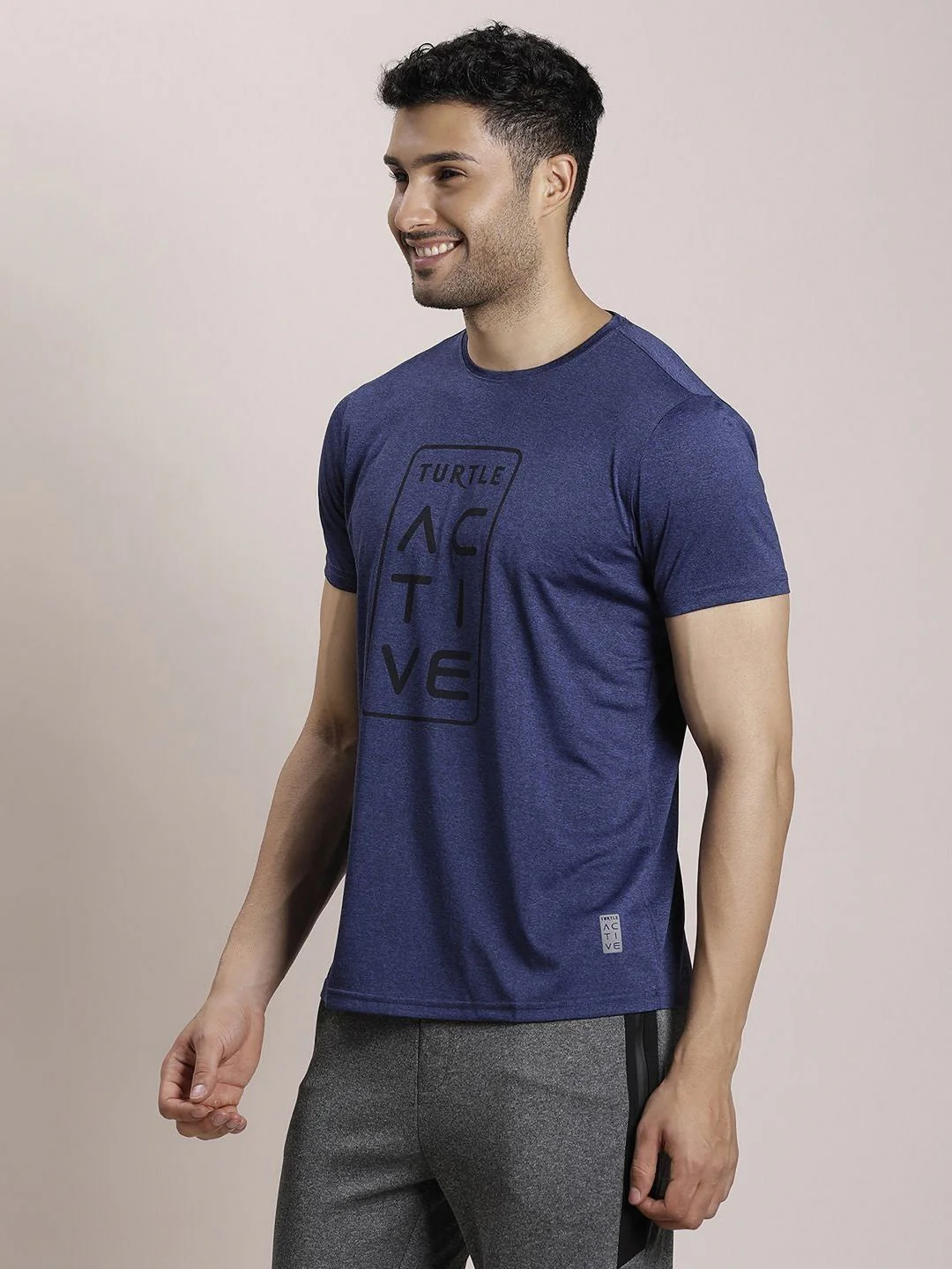 Turtle Men Typography Printed Round Neck Slim Fit T-shirt - Image 5