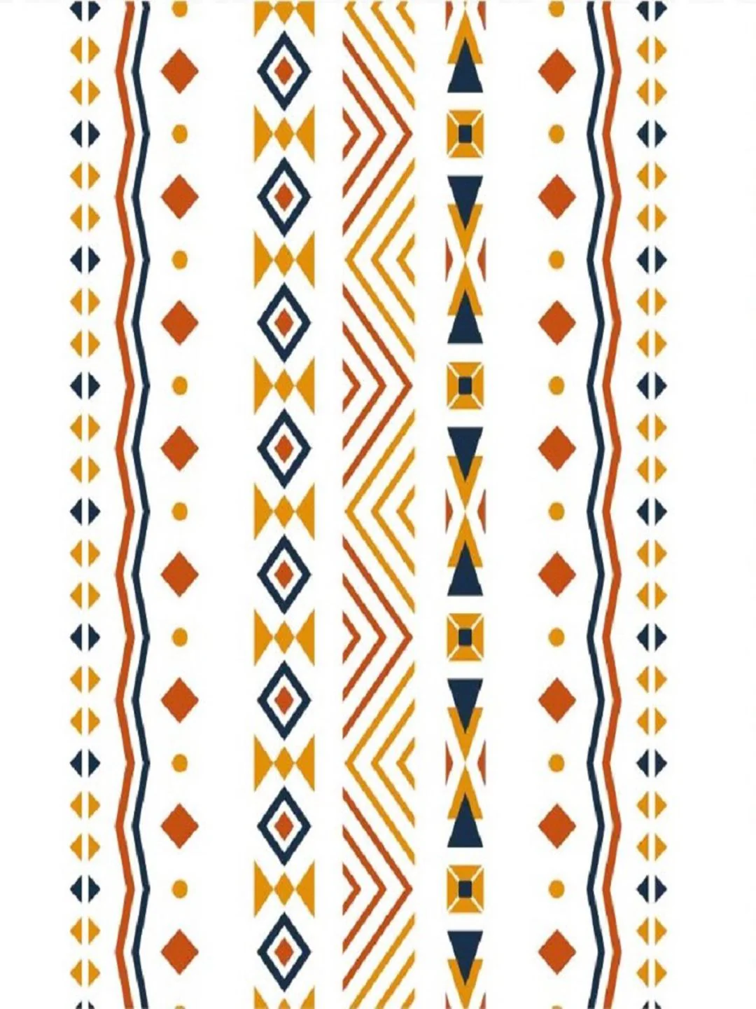 URBAN SPACE Orange & Off White Pack of 3 Printed Square Cushion Covers - Image 3