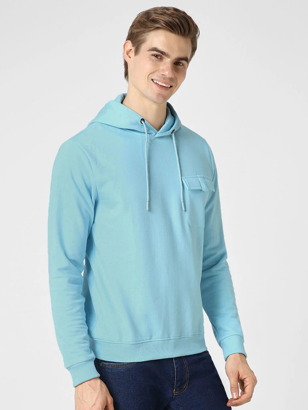 Urbano Fashion Cotton Solid Hooded Neck Sweatshirt - Image 3