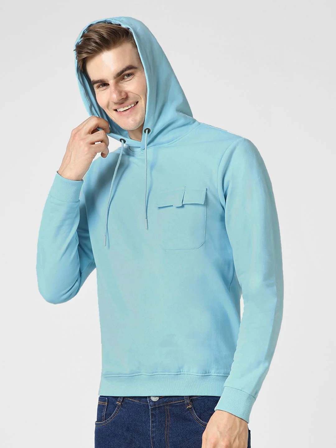 Urbano Fashion Cotton Solid Hooded Neck Sweatshirt - Image 5