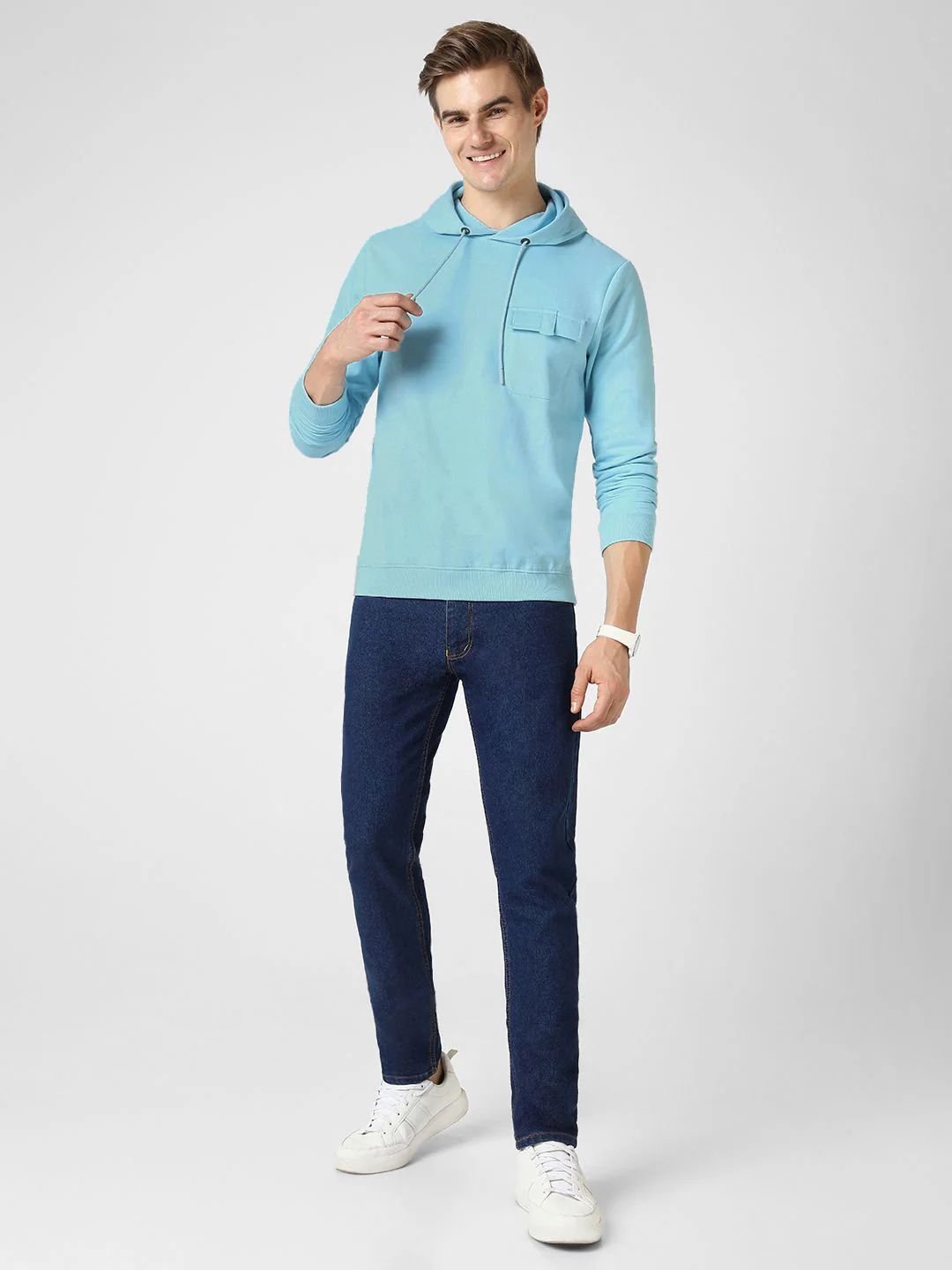 Urbano Fashion Cotton Solid Hooded Neck Sweatshirt - Image 6